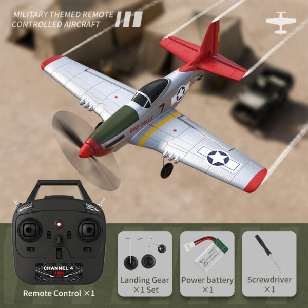 3e89dcca81bc2506 RC Plane P51 Mustang 2.4G Radio EPP Foam 4CH 6 Axis 410MM Wingspan RC Fighter One Key Aerobatic RTF Aircraft Toys