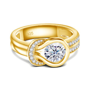 3e8d0a14795693c3 With Certificate Bow Knot Moissanite Ring For Women Wedding Band 7mm 1.2ct Engagement Jewelry Brand Bride Gift Trending