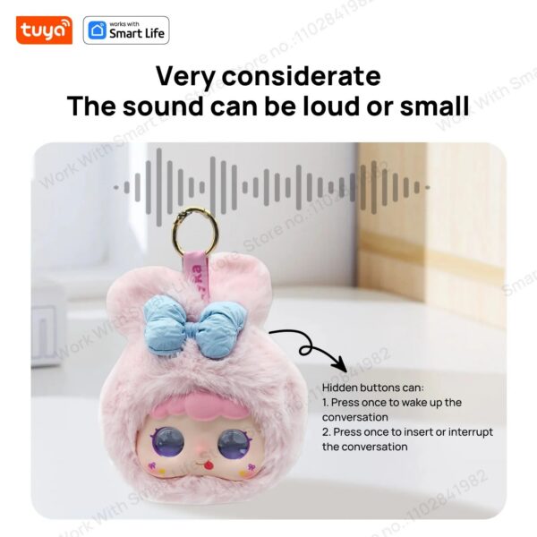 3ea1a436393bcdf7 Tuya Smart AI Plush Robot w/LED Eyes & Voice Control,Interactive Smart Toy USB Rechargeable Companion for Kids Gifts/Smart Home