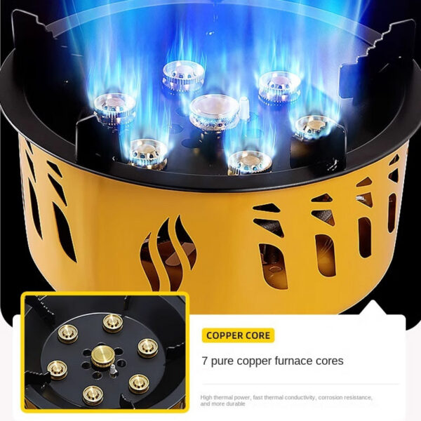 3ea5b53e31a76edb 20000W 7-Core Gas Burner Strong Fire Power Outdoor Portable Cassette Stove High Firepower for BBQ Camping Hiking Fishing