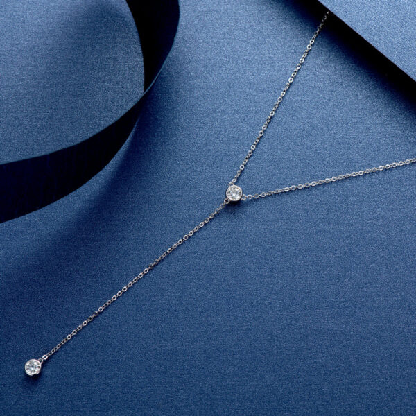 3eaaed384703a17f IOGOU Real Moissanite Diamond Necklace For Women Tassel Pendant Top Quality Sterling Sier Wedding Bridal Sexy Girl Jewelry