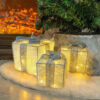 Set of 3 Lighted Gift Boxes,LED Light Up Present Box Decorations for Outdoor Indoor Christmas Tree, Yard, Home Decor