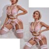 3eb8a878084f22c1 Avidlove Lace Garter Lingerie with Removable Choker Teddy Babydoll Strappy Bra and Panty Set (No Stockings)