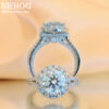 Real 2ct Moissanite Rings Sterling Sier Excellent Round Cut Pass Test Diamond Band Wedding Anniversary Ring Jewelry Gift