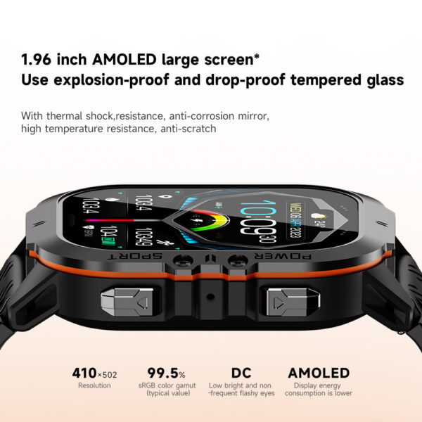 3edbb572df7ea68d New C26 Smart Watch 100+ Sports Modes Bluetooth Call Smartwatch 1.96" AMOLED Display 1ATM Waterproof Outdoor Military Wristwatch