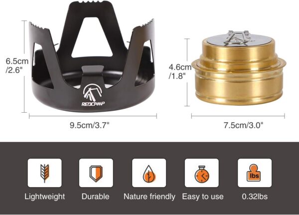3ee6c8f80f6d2854 REDCAMP Mini Spirit Burner, Ultralight Portable Alcohol Stove for Backpacking Hiking Outdoor, Small Lightweight Camping Stove for BBQ Cooking Picnic, Black