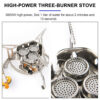 Widesea Camping Tourist Burner Big Power Gas Stove Cookware Portable Furnace Picnic Barbecue Tourism Supplies Outdoor Recreation
