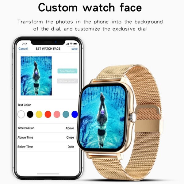 3eebe25f7beea1f8 For Android OS IOS Phone Color Screen Full Touch Custom Dial Smart Watch Women Bluetooth Call SmartWatch Men 2024 New