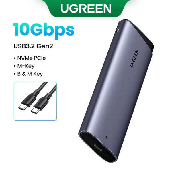 3efbd36ed61fec98 UGREEN M2 SSD Case M.2 NVMe SATA SSD Enclosure Adapter 20Gbps USB 3.2 Gen2 USB C External Enclosure Supports M and B&M Keys