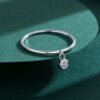 NEW Classic Round Small Diamonds Couple Ring For Women Genuine Sterling Sier Simple Crystal Anniversary Gift Jewelry