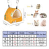3f0b4cbeb4a3ae9b 1pc Cute Print Bird Bed Mini Cage Rabbit Squirrel Mat Guinea Pig Nest Hamster House Small Animal Sleeping Bed Pet Hanging Cage