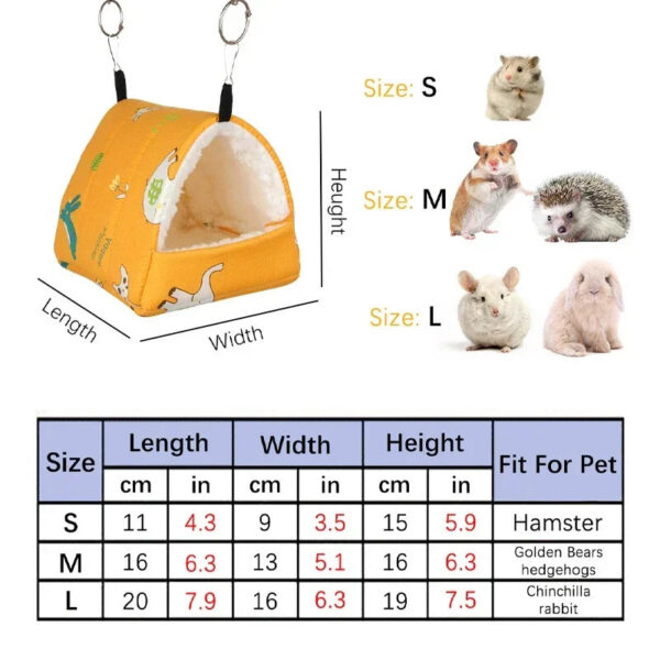 3f0b4cbeb4a3ae9b 1pc Cute Print Bird Bed Mini Cage Rabbit Squirrel Mat Guinea Pig Nest Hamster House Small Animal Sleeping Bed Pet Hanging Cage