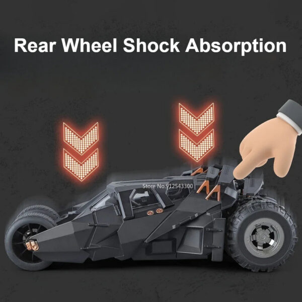 3f0d5b29fa76a074 Large Scale 1:18 Batmobile Car Model Toy The Dark Knight Trilogy Sound Light Sliding Spray Alloy Vehicle Models Ornaments Gifts