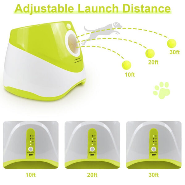 Thrower Launcher for Dogs with 3Tennis Ball Interacive Dog Toys Fun Indoor Outdoor Adjustable Distance