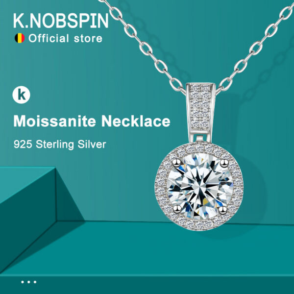 3f3deaaa0ae96407 Knobspin Sterling Sier Necklace For Women Real Moissanite Diamonds Pendant With GRA Certificate Neck Chain Fine Jewelry