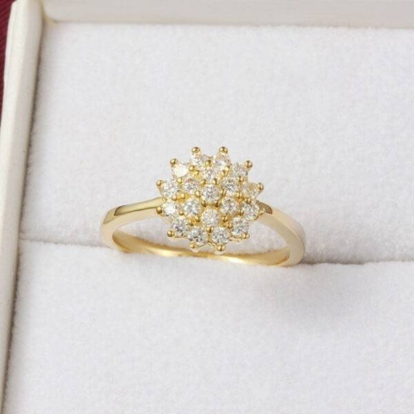 1.5 Carats for Women Engagement Bizuteria Anillos Gemstone 14K Yellow Gold Diamond Wedding Ring Box