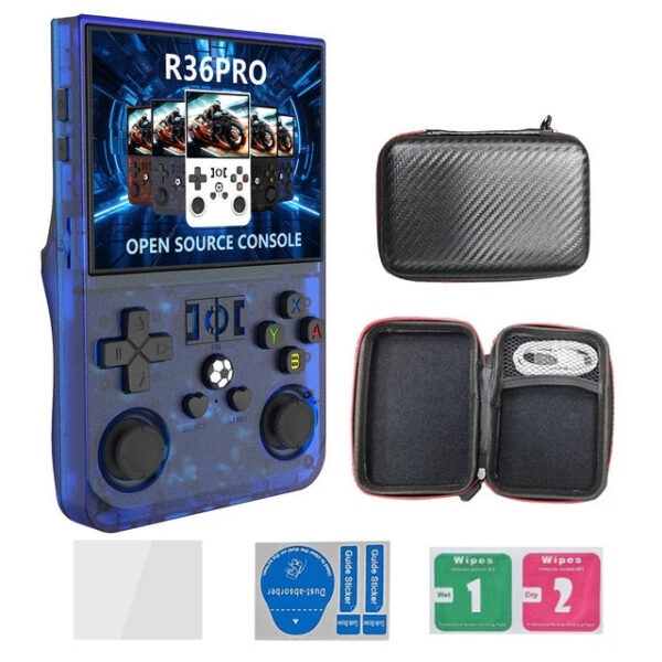 NEW R36PRO Retro Handheld Game Console ux System 3.5 Inch IPS Screen Portable Pocket Video Player 64GB Games