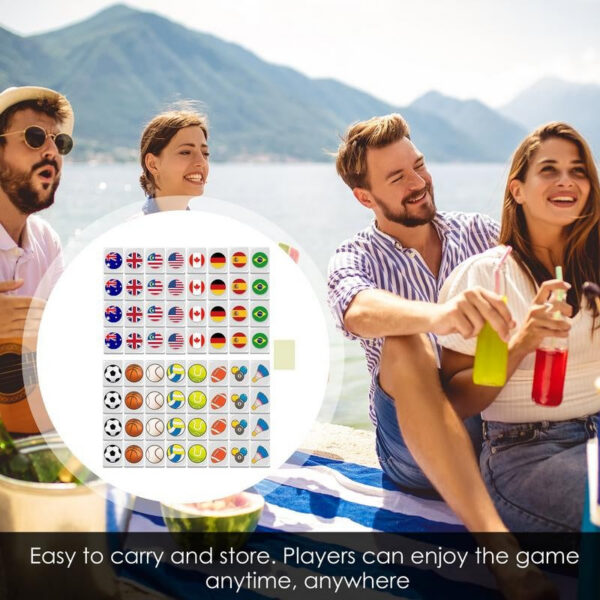 3f6ba851499ba3b3 Mahjong Set Flag Board with Unique Pattern Tiles Parent Child Game for Family Party Adults Children Kids