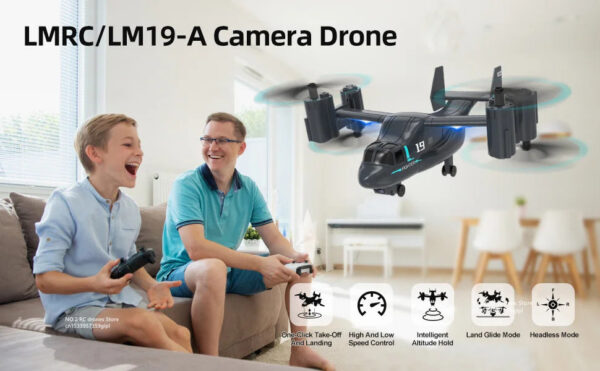 3f7601d11c0211fc LM19 Remote Control Helicopter Drone 480P Camera Fighter Quadcopter Osprey Aircraft RC Drones for Children Kids Plane Toys Gifts