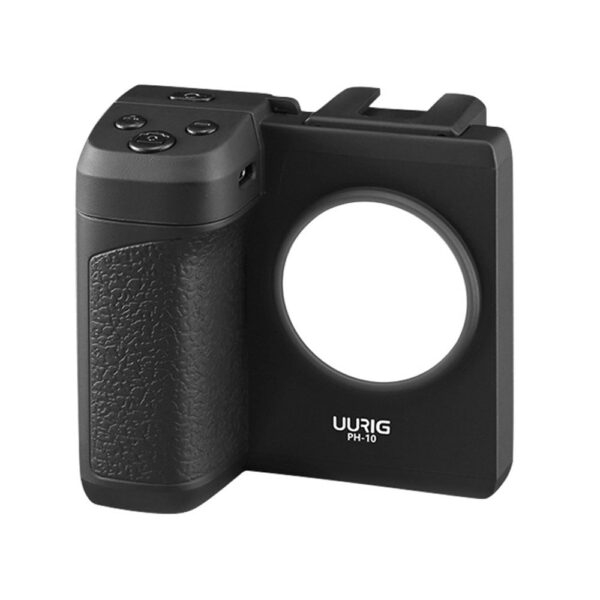 UURIG PH-10 Wireless Handle G rip Holder Stabilizer Smartphone Vlog Remote Control 1/4"LED Light for i Phone Android