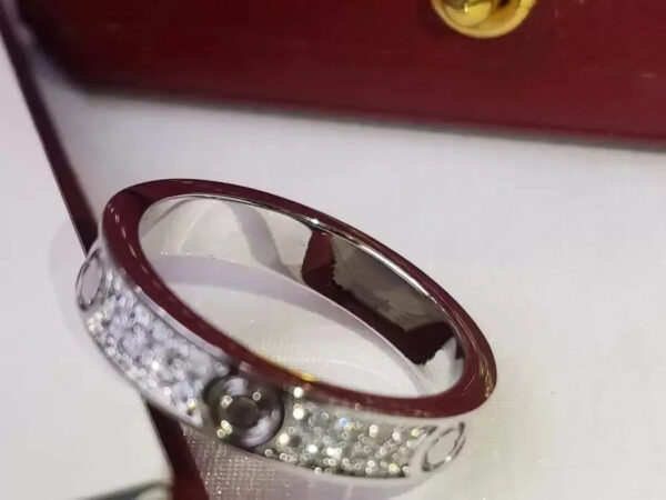 3f87f791112de9b2 brand Jewelry Designer Couples Diamond Screw Ring Ladies stainless steel zircon jewelry Gift 6-10