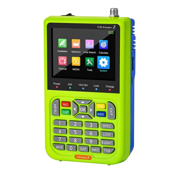 3f912d3b24ad875a ICQUANZX V8 Satellite Finder Signal Meter Upgraded TV DVB-S2/S2X Receiver Detector, HD 1080P Free to Air FTA 3.5" LCD Built-in 5000mAh Battery for Adjusting Sat Dish