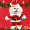 Pet Funny Xmas Clothing Warm Fleece Coat Puppy Dog Fashion Christmas Clothes Santa Claus Standing Costume New
