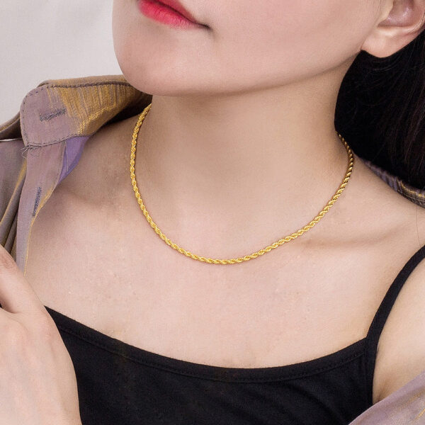 3f9b4d903cf0f644 Men 100% Sterling Sier 3mm Twist Rope Necklace Women Diamond Cut Clasp Box Chain 16-30 inch Chocker Jewelry Boy Gifts