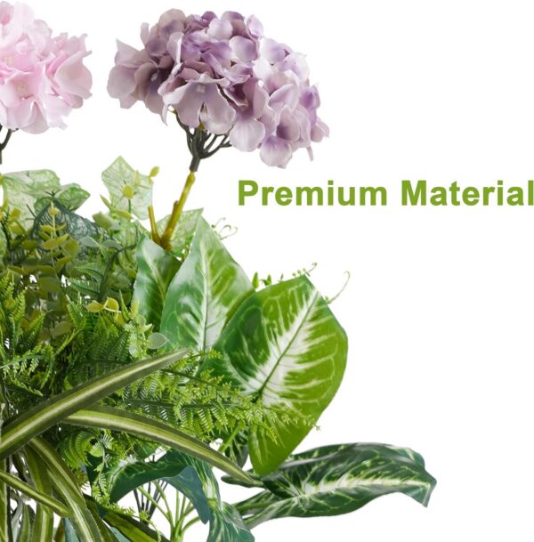 3fa3ee2843d2413a PARTY JOY 18 Bunches Fake Plants Outdoor, Fake Bushes UV Resistant Artificial Flowers Hydrangea Flowers Greenery Shrubs Faux Greenery for Outdoor Garden Patio Front Porch Yard Decor