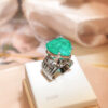 3fcfa985e16b6eb5 Elegant Paraiba Emerald S Sier Heart Full Diamond Couple Ring For Women Lover Geometric Valentine Day Gift Party Jewelry