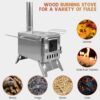 3fd05f3f61d3ce0a WUDLEP Tent Camping Stove, Tent Stove Wood Burning Stoves, Portable Stainless Steel Tent Wood Stoves with Chimney Pipes Portable Camping Cookware for Camping Heating Lodging Cooking