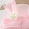3ff2bd7a64ab8c2c Sweet Flower Fairy Baby Girl Party Dresses Summer Solid Color Mesh Princess Evening Dress Kids Costume 0 to 3 Years Old Children