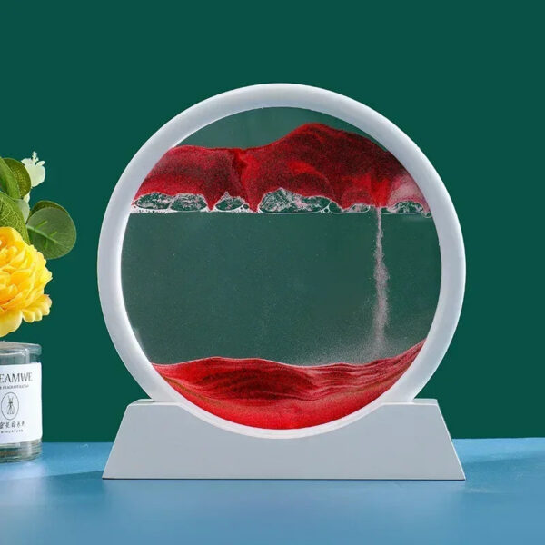 3D Moving Art Picture Round Glass Deep Sea Sandscape Hourglass Quicksand Craft wing Sand Painting Office Home Decor Gift