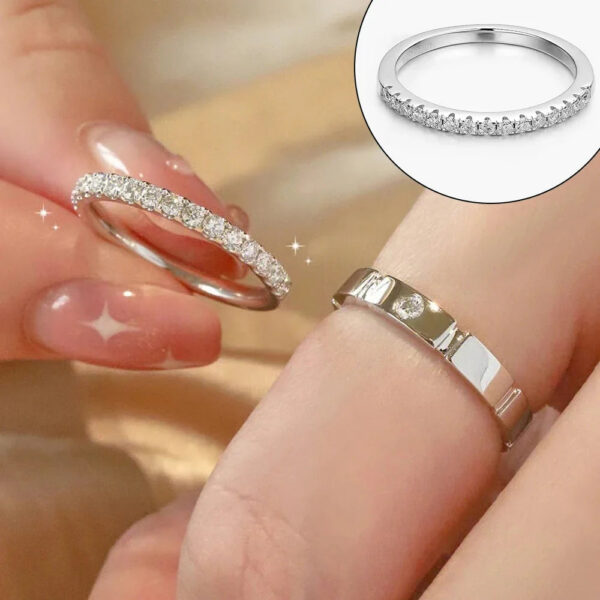 400190deab82a21d 3mm/1.5mm Full Moissanite Diamond Couple Rings Set Sterling Sier Promise Propose Ring Wedding eternity Band for Women Men