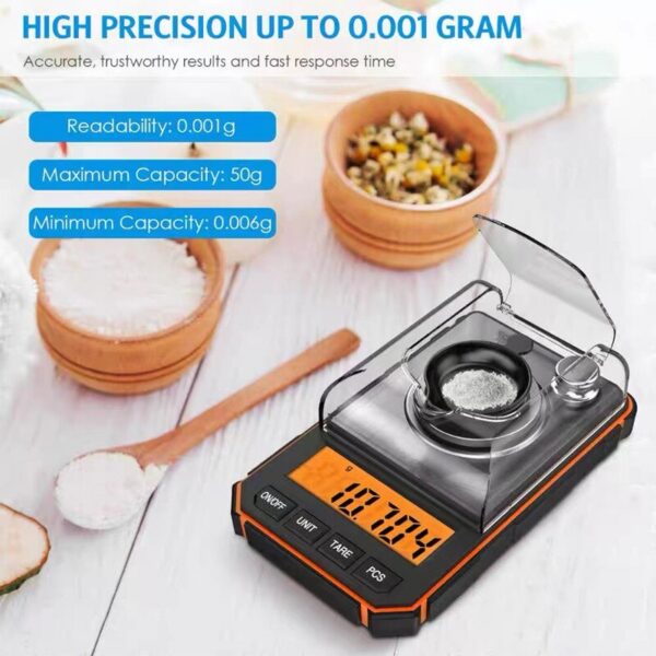 401141749d3e7474 1pc Black 50g High Precision Professional Digital Gold Jewelry Milligram Mini Electronic Balance Scale