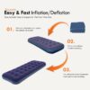 RAPTAVIS Single Size Air Mattress Inflatable Bed, Blow Up Mattress Camping Sleeping Pad