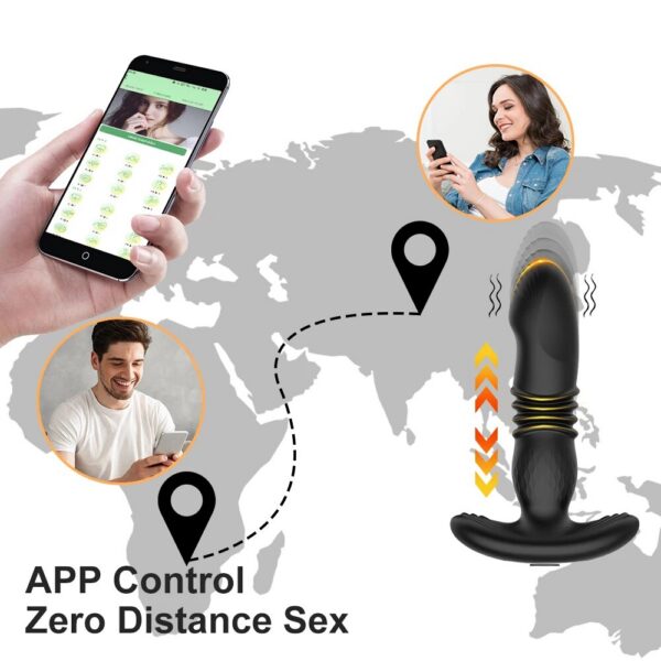 Anal Vibrator for Men Woman Gay Wireless Remote Control Telescopic Rotate Vibrators Dildo Prostate Massager Butt Plug Sex Toys
