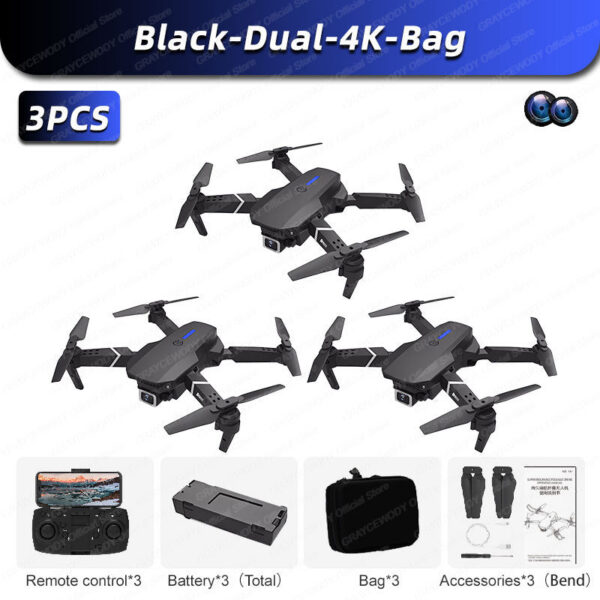 4020aed28fa33544 New E88Pro 4PCS Drone 4K Professinal With Wide Angle Dual HD Camera Foldable RC Helicopter WIFI FPV Height Hold Apron Sell