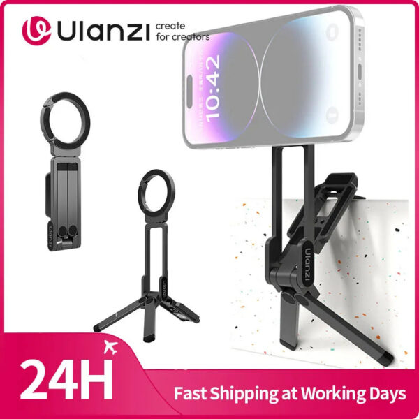 4021c4f3db8947f9 Ulanzi MA38 MagLock Phone Stand Magnetic Phone Stand for iPhone 16 15 14 13 with Hidden Hook for Slopes Walls
