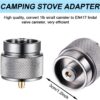40223edbaefdc862 Hotop 2 Pieces Camping Stove Adapter 1 Lb Propane Small Tank Input EN417 Lindal Valve Output Outdoor Cylinder LPG Canister Adapter