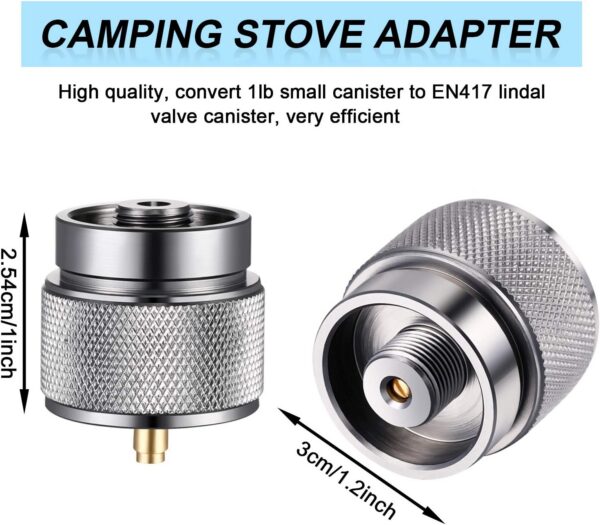 40223edbaefdc862 Hotop 2 Pieces Camping Stove Adapter 1 Lb Propane Small Tank Input EN417 Lindal Valve Output Outdoor Cylinder LPG Canister Adapter
