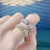 Sterling Sier Plated Gold X Cross Sixteen Stone Diamond Rings for Women Classic Fashion Brand Party Fine Jewelry