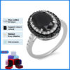403cbca95737ce76 HOYON Inlaid Gemstone Zircon for women Sliver Color Wedding Jewelry Gem Two Tone Black Diamond Ring Free Shipping