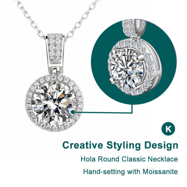 404166418f417d08 Knobspin Sterling Sier Necklace For Women Real Moissanite Diamonds Pendant With GRA Certificate Neck Chain Fine Jewelry