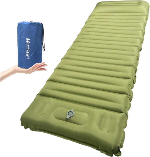 4057a1d58745fa27 MEETSUN Insulated Sleeping Mat for Camping,50D Poly Pongee Fabric,Wear-Resistant,Enlarged Size,5" Thick Camping Mattress Pad with Built-in Foot Pump,Lightweight Sleeping Pad for Backpacking,Car,Tent.