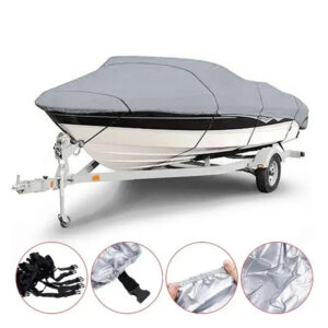 40726f024e4bec48 Boat Cover Yacht Outdoor Protection Waterproof Boat Cover Fabric Anti-smashing Tear Proof Silver Reflective 11-22FT