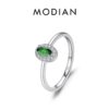 4072c0e81051b24d MODIAN Real 925 Sterling Silver Classic Elegant Oval Rainbow Colorful Zirconia Ring For Women Wedding Engagement Fine Jewelry