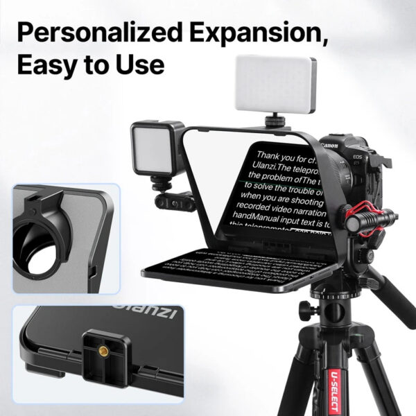 Ulanzi RT02 Teleprompter Portable Mini Collapsible Prompter for Tablets DSLR Laptop Camera Phone Live Streaming Video Recording