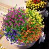4098d98328a0c168 24 Bundles Outdoor Artificial Flowers UV Resistant Fake Boxwood Plants, Faux Greenery for Indoor Outside Hanging Plants Garden Porch Window Box Home Wedding Farmhouse Décor (Magenta)