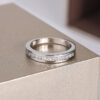 40998e256939368b Sterling Sier Double Row Micro Inlaid Style Wedding Diamond Set Zircon For Couple Ring